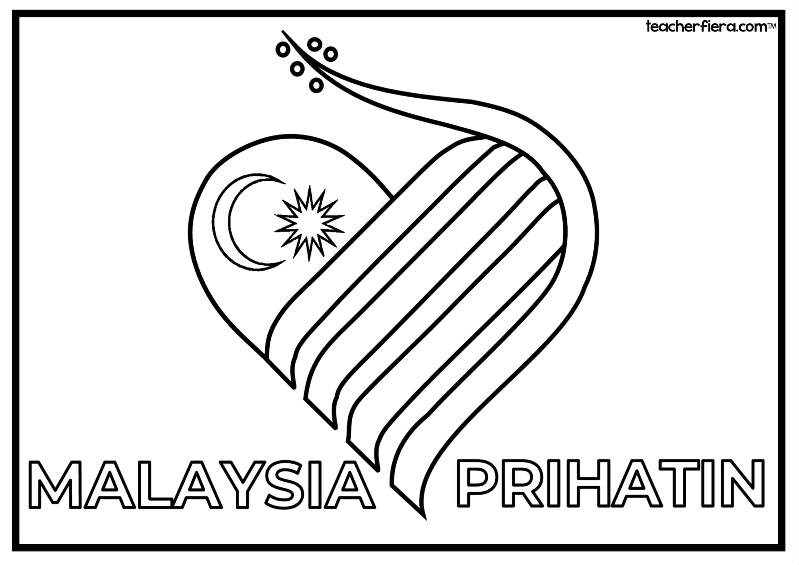 Mewarna Bendera Bendera Malaysia Colouring Pages